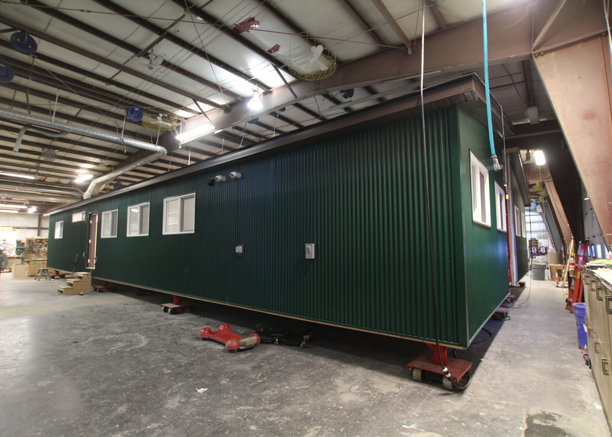 A workforce residence being built in factory