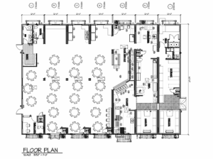 Blue print of kitchen diner