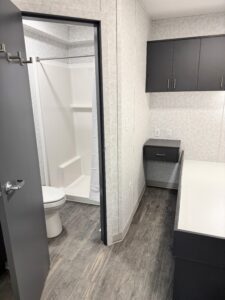 Interior shot of sleeper rest room