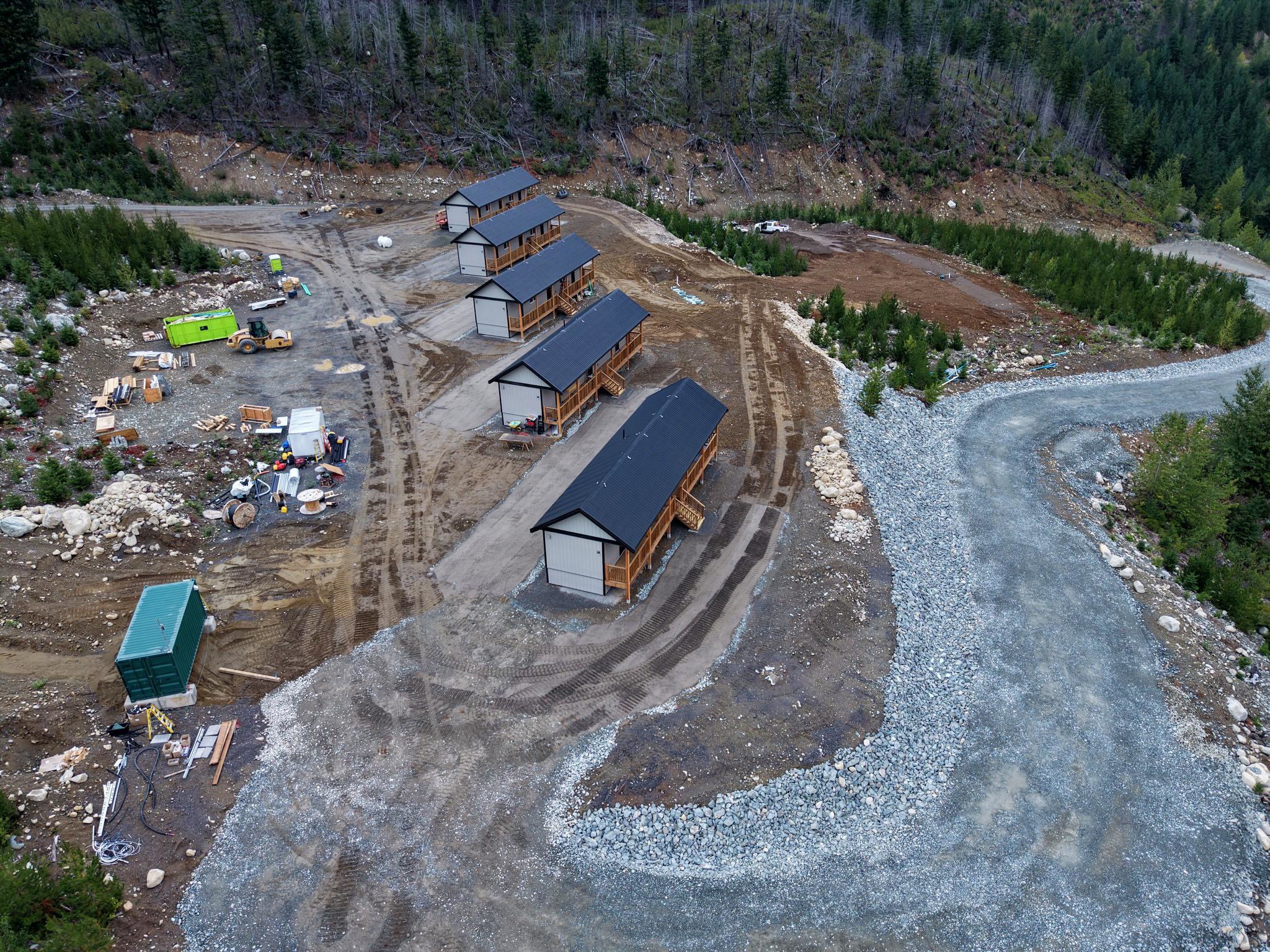 Overhead shot of ROC Modular sleeprs in remote British Columbia